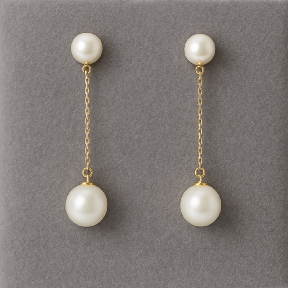 Premier Designs DUCHESS Faux Pearl Goldtone Post Back New on Card 2" Drop #432